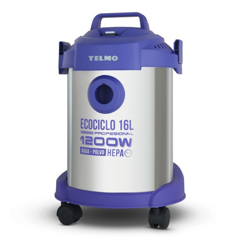 Aspiradora De tacho Yelmo Ecociclo 16L 16L plateada y índigo 220V-240V 50Hz AS-3314