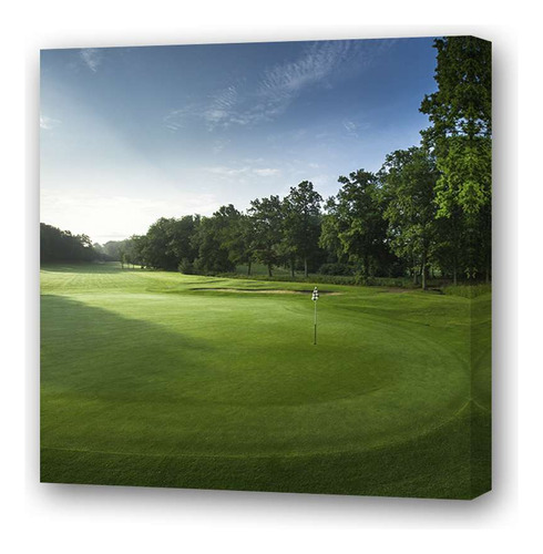 Cuadro 20x20cm Campo De Golf Deporte Aire Libre Verde P3