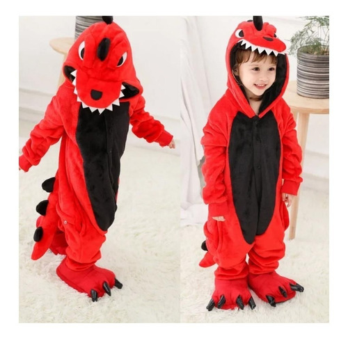 Pijama Disfraz Dragon Enterito Polar Invierno Niños/bebes M6