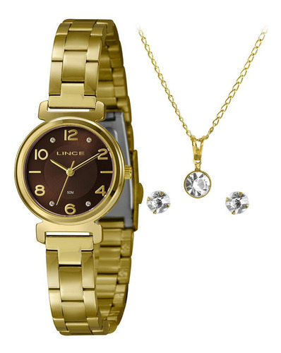 Relogio Lince Feminino Classic Analogico Lrgh176l28 Dourado