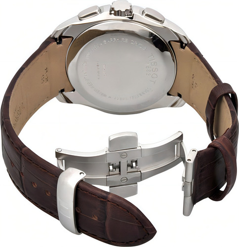 Reloj Tissot Couturier T035.617.16.051.00, material de bisel blanco o negro, correa de acero inoxidable, color de bisel marrón, color de bisel plateado, color de fondo blanco