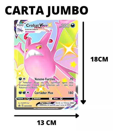 Carta Gigante Pokemon Crobat VMAX Shiny Português Card Original Copag Promo  SWSH099 Pronta Entrega - Escorrega o Preço