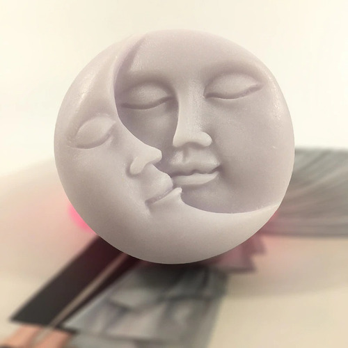 Molde Silicón 4 Divisiones Velas Chocolate Luna Sol Jabón Color Rosa