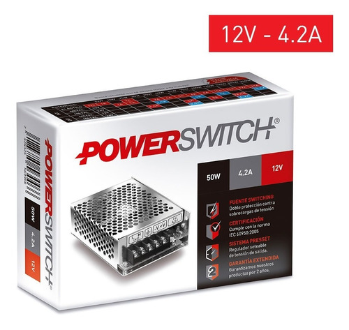 Imagen 3 de 5 de Fuente Switching Metalica Interior 50w 4.2a 12v - S-50-12