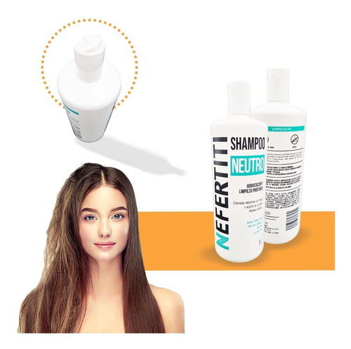 Imagen 8 de 10 de Shampoo Neutro Nefertiti Sin Sal + Limpieza Profunda 1000 Ml
