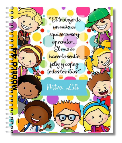 Libreta Personalizada Regalo Maestra Caritas