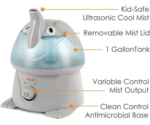 Humidificador Crane Ultrasónico Cool Mist 3.8l Elefante