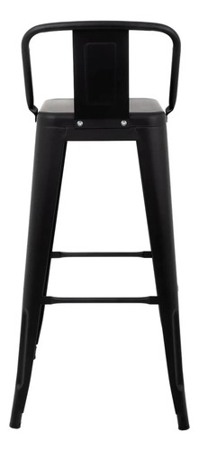 Banco Metalico Tipo Tolix Respaldo Bajo Juego De 2 Piezas Ba Acabado De La Estructura Laqueado Color Negro
