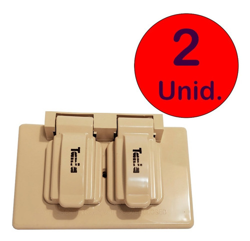 Tapa Intemperie Beige Para Toma Doble  (2 Unidades)