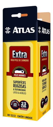 Rolo De Pintura Atlas 23cm Lã De Carneiro Profissional