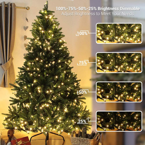 Guirnalda De Luces De Navidad Con Control Remoto Blanco Frío Y Blanco Cálido. Liso