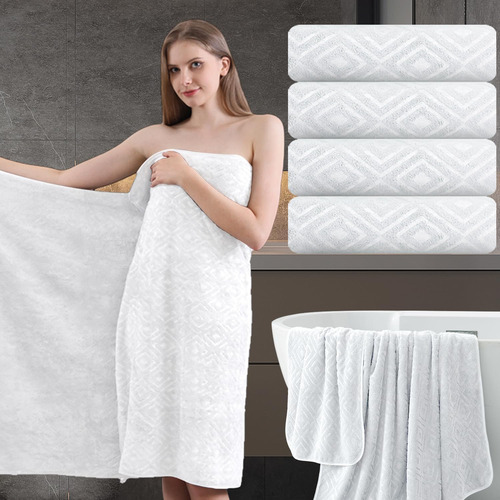 Toallas De Baño Extragrandes De Microfibra Blancas