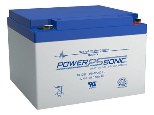  Ps-12260-f2 Batería 12v, 26ah,para Respaldo Power Sonic