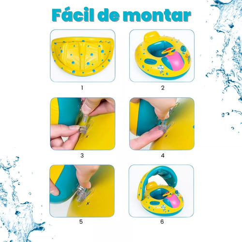 Boia Bote Bebê Infantil Menino Menina Inflável Piscina Praia Bote Cobertura Proteção Raios Uv Tippi