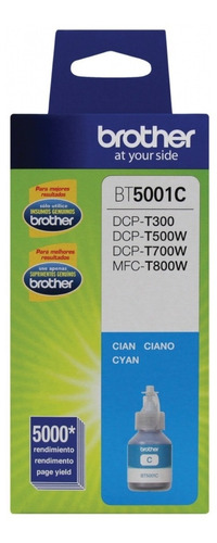 Botella Tinta Original Brother Bt5001c Cian Dcpt300 T500