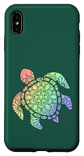 Funda Para iPhone XS Max Sea Turtle Pastel Rainbow-02