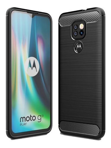  Estuche  Fibra De Carbono Para Motorola Moto G9 Play 