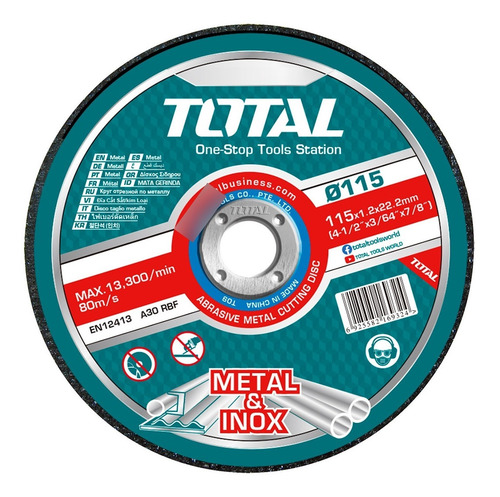 Imagen 2 de 3 de Set 50 Discos Corte Metal Total Para Amoladora 4.1/2'' 1.2mm