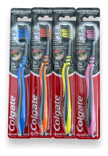 Cepillo De Dientes Colgate Zig Zag Charcoal  X Unidad