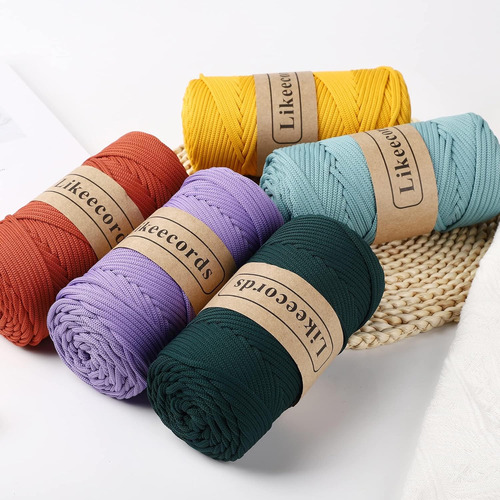 3 Madejas De Poliéster Trenzado De Macramé De 4 Mm, 1...