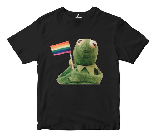 Playera Negra Rana Rene Acoiris Bandera Lgbt Marcha Orgullo