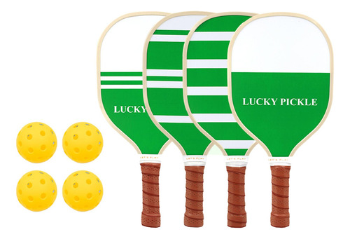 4x Paletas De Madera De Pickleball, Raquetas De Pickleball Y