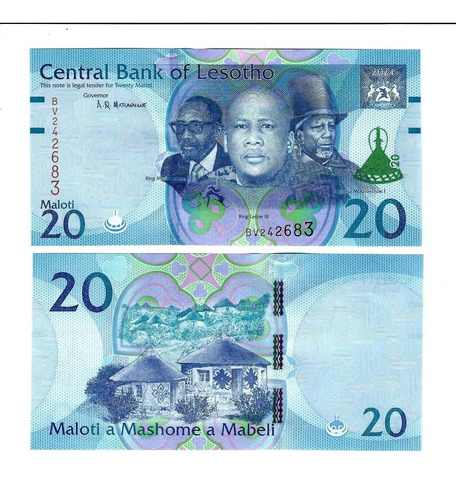 Lesotho - Billete 20 Maloti 2021 - Unc.