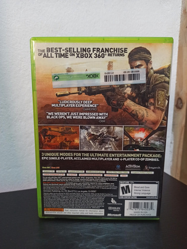 Call Of Duty Black Ops Original Xbox 360 / Xone Mídia Física (Usado)