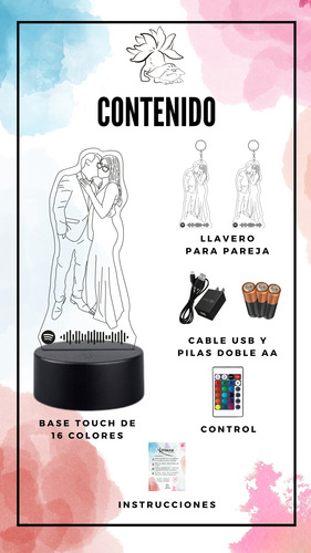 Lampara De Acrilico 3d Personalizada Con Codigo De Spotify