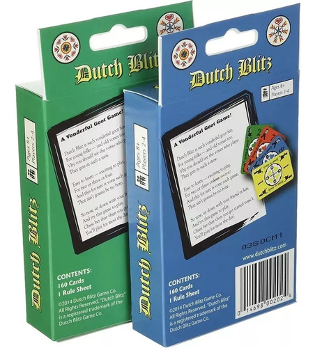 .. Jogo De Cartas Dutch Blitz, Combinação Original E