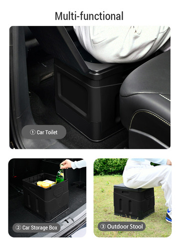 Inodoro Plegable Portátil Con Tapa Para Acampar Y Viajar
