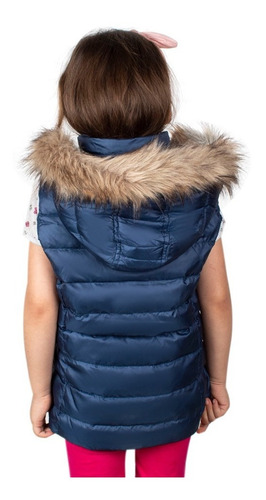 Imagen 3 de 5 de Chaleco Niña Greenlander Vpol6974 Pluma Gorro Desmontable