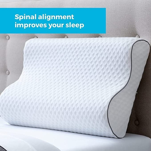 Almohada Cervical Memory Foam Fibra De Carbón De Bambú