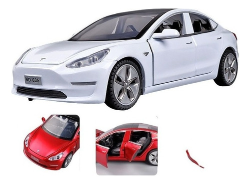 L Tesla Model3 Coche Modelo Aleación Playmobil 1:32