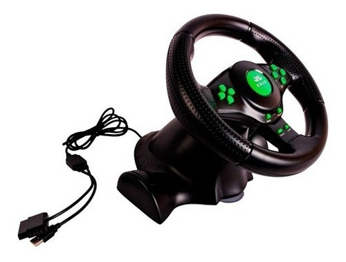 Volante De Vibração C/ Pedal E Cambio Gamer Pro Kp-5815a P/ Verde