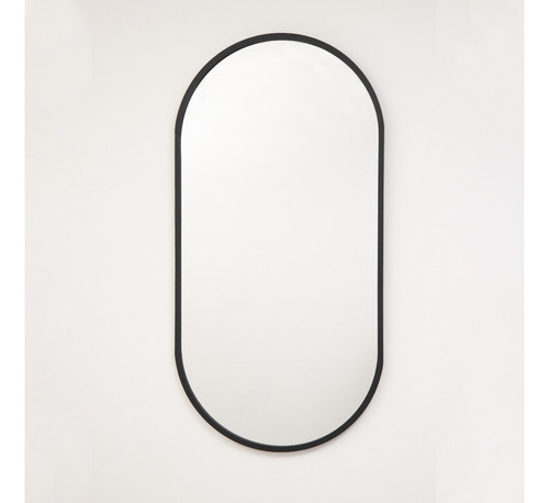 Espejo Ovalado Mdf 40x80 Cm Negro Sádalo Decoración