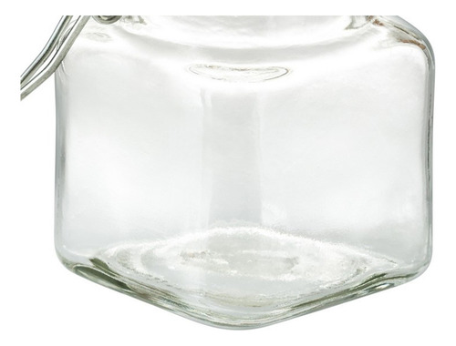 6 Frasco Especiero Quadra Almacenamiento Vidrio 100ml Color Transparente