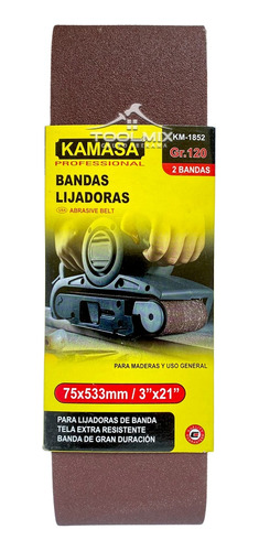 2 Pcs Lija De Banda P40-60-80-100-120 75x533 Mm / 3x21 PuLG 