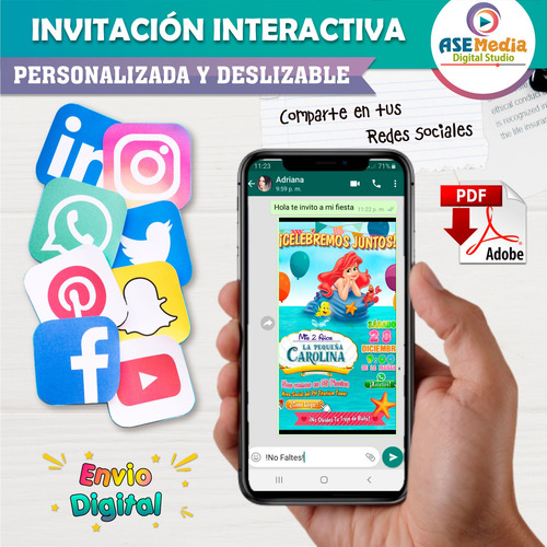 Invitación Digital Interactiva Cualquier Temática Botones