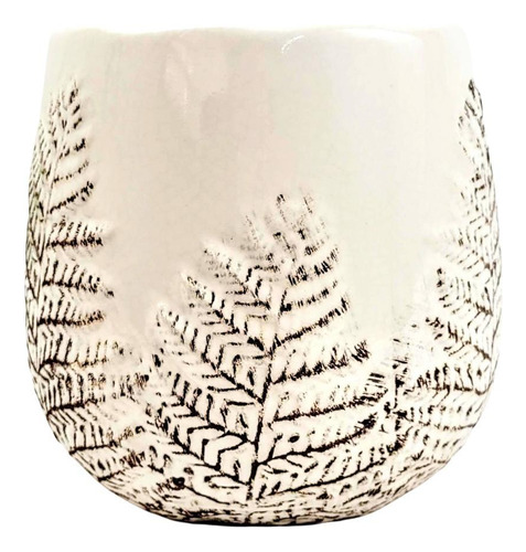 Vaso Decorativo Tree Branco E Marrom 14x16x16cm Cerâmica