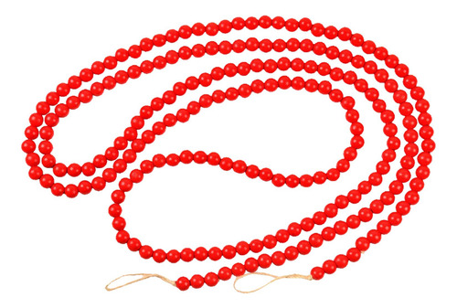 3 Guirnalda De Cuentas De Navidad Adornos Rojo 142cm