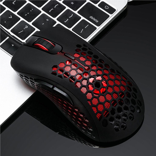 S Mouse De Jogo Usb, Design Oco De Favo De Mel Mouse Com