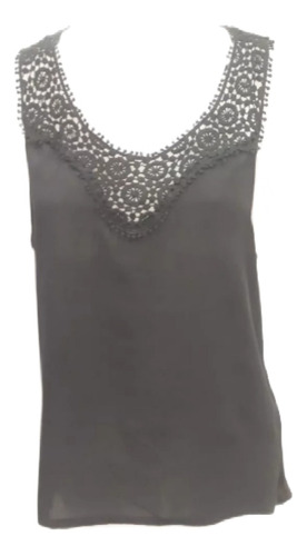 Musculosa Dama Gis En Fibrana Con Brodery 