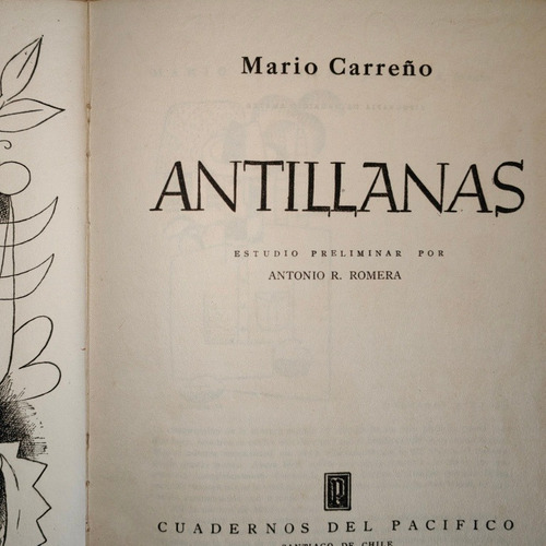 Mario Carreño Antillanas Primera Edición 1949 (Usado)