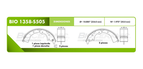 Balatas Tambor Toyota Previa 2.4l 1991-1994 Bioceramic