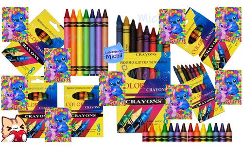 20 Libro Para Colorear Stiich + 20 Cajitas Crayones (8) :)
