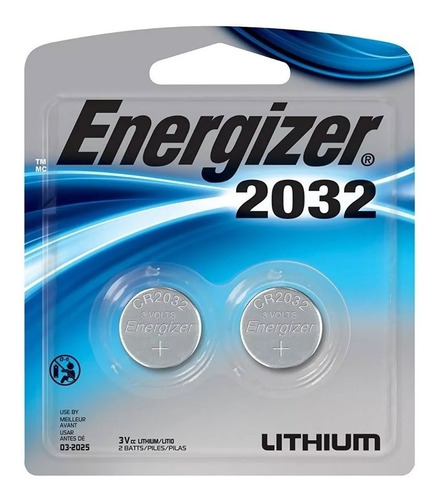 Bateria Botao Energizer 2032 Lithium 3v Cartela Com 2 Cr2032