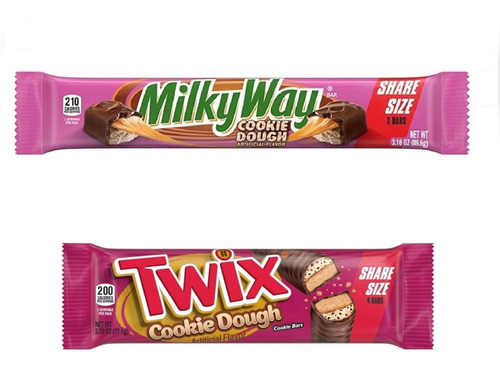 2-pk Chocolates Milky Way & Twix Cookie Dough San Valentín