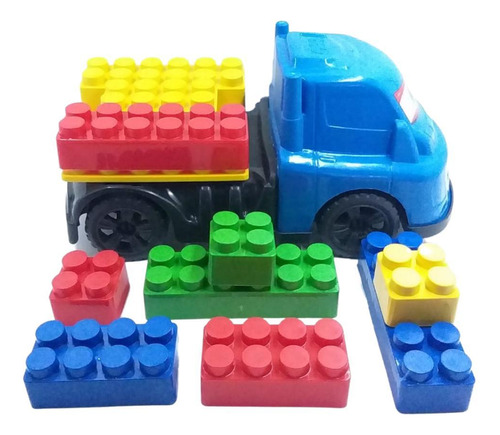 Caminhão Blocos Montar Colorido - Brinquedo Infantil - Deko