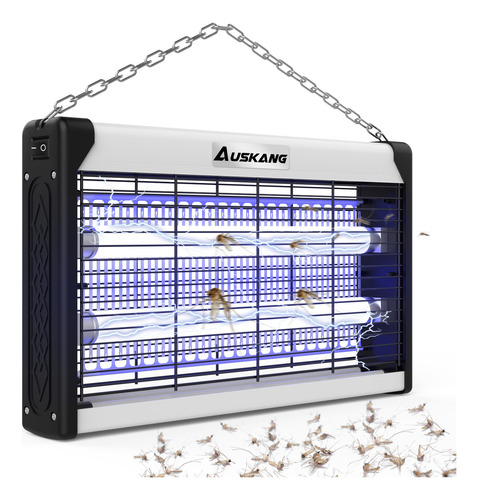 Auskang Lámpara Mata Mosquitos Eléctrico, Repelente de Mosquitos Electrico Potente 20W, Lampara Antimosquitos, Lamp Bug Zapper para Interior y Exterior Jardín Dormitorio Cocina